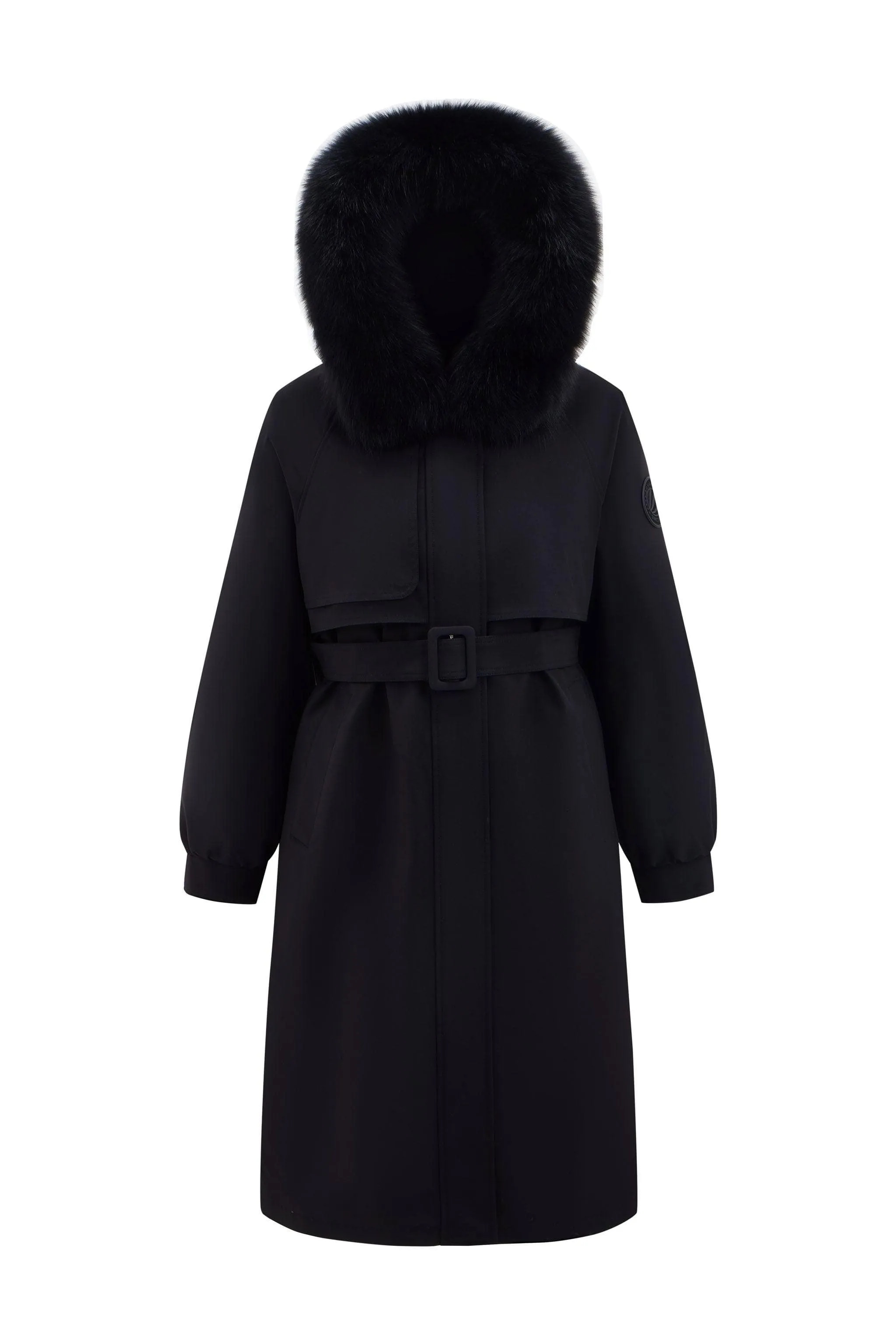 3-In-1 Knee Length Fox Fur Down Parka