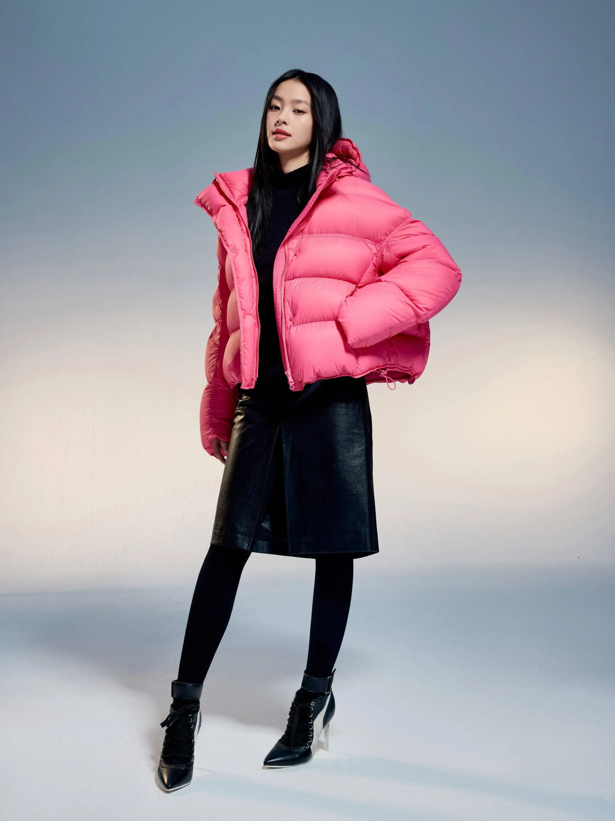 Adjustable Puffer With Detachable Hood