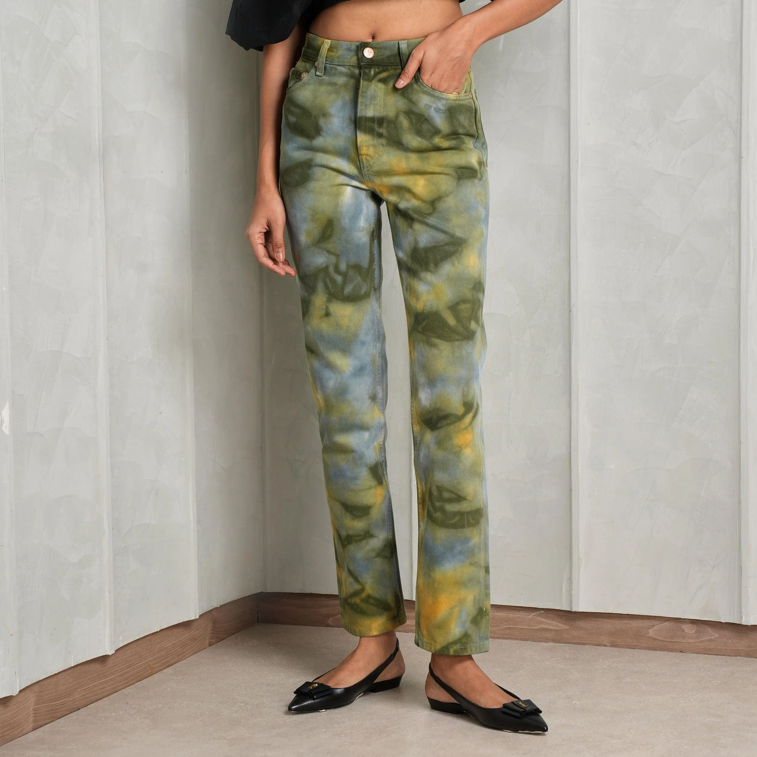Agnes Malachite-Wash Jeans