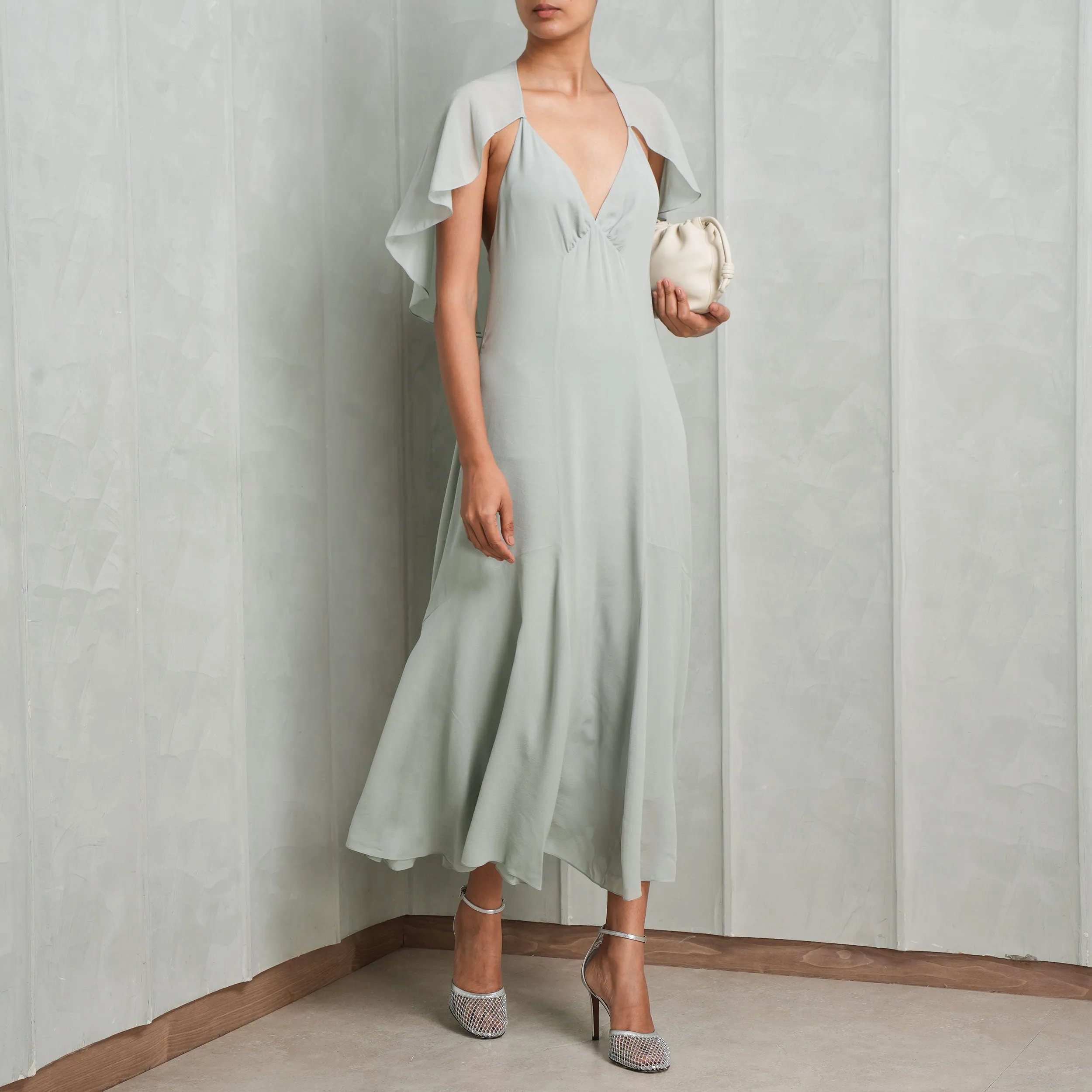 Cape Panelled Midi Dress