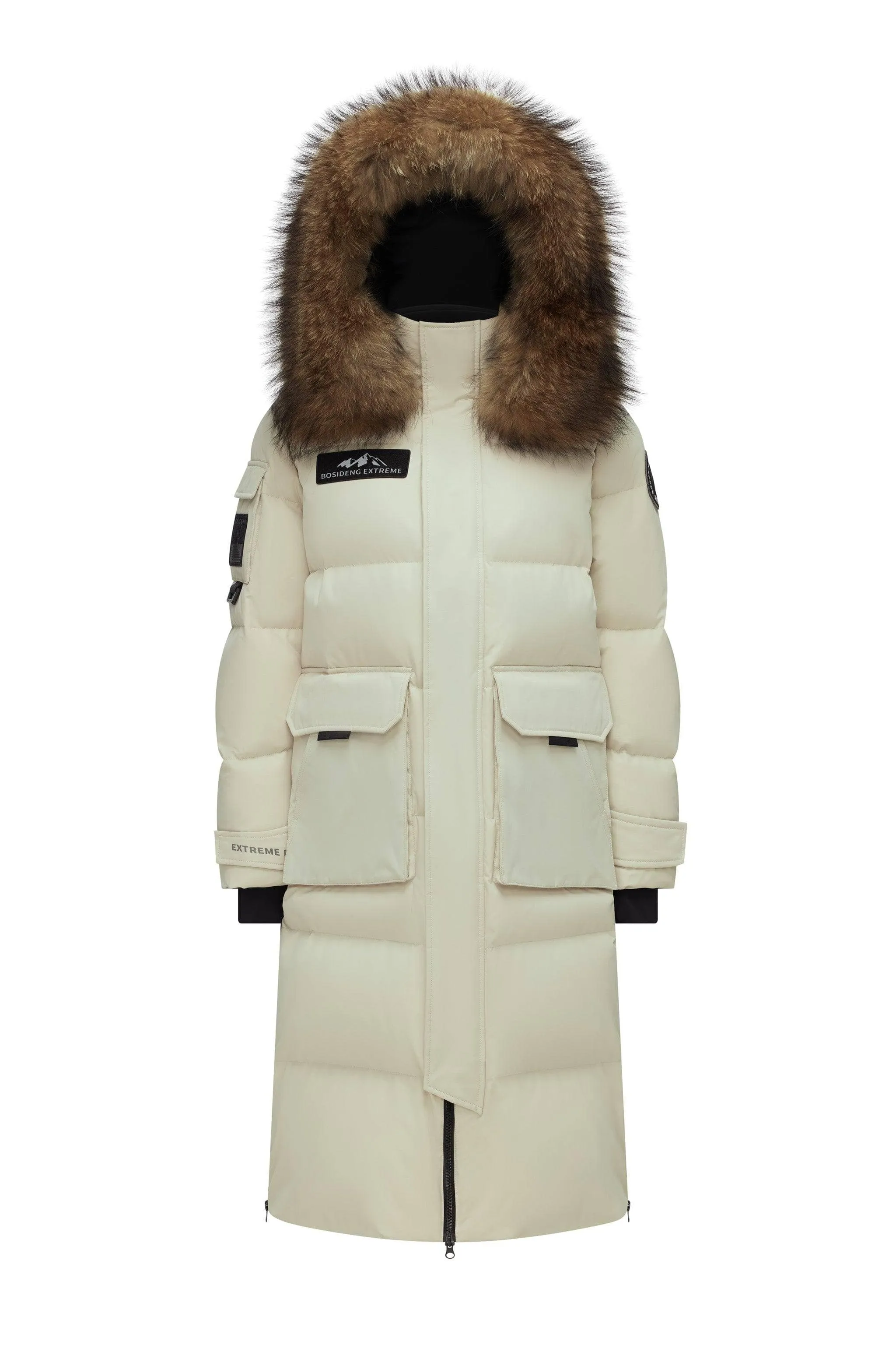 Classic Extreme Full Length Goose Down Parka Fur Hood