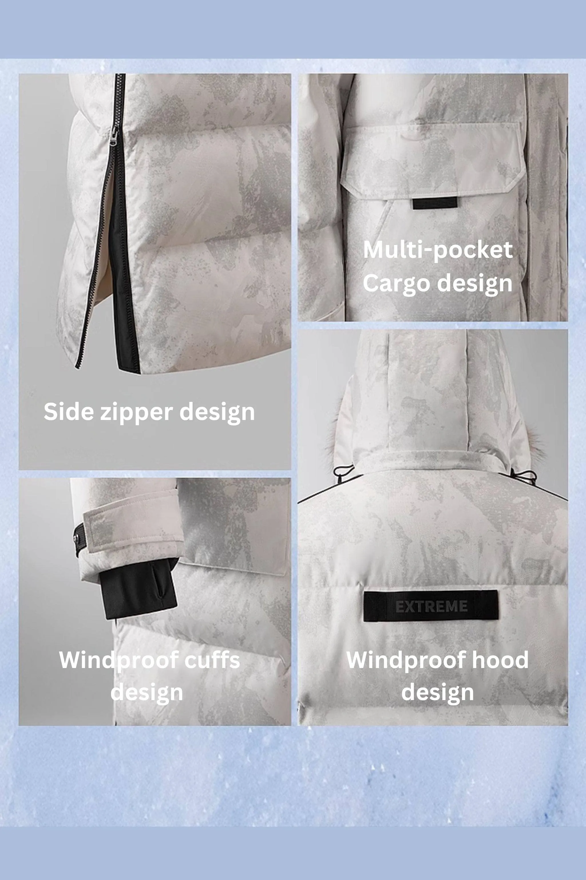 Classic Extreme Full Length Goose Down Parka Fur Hood