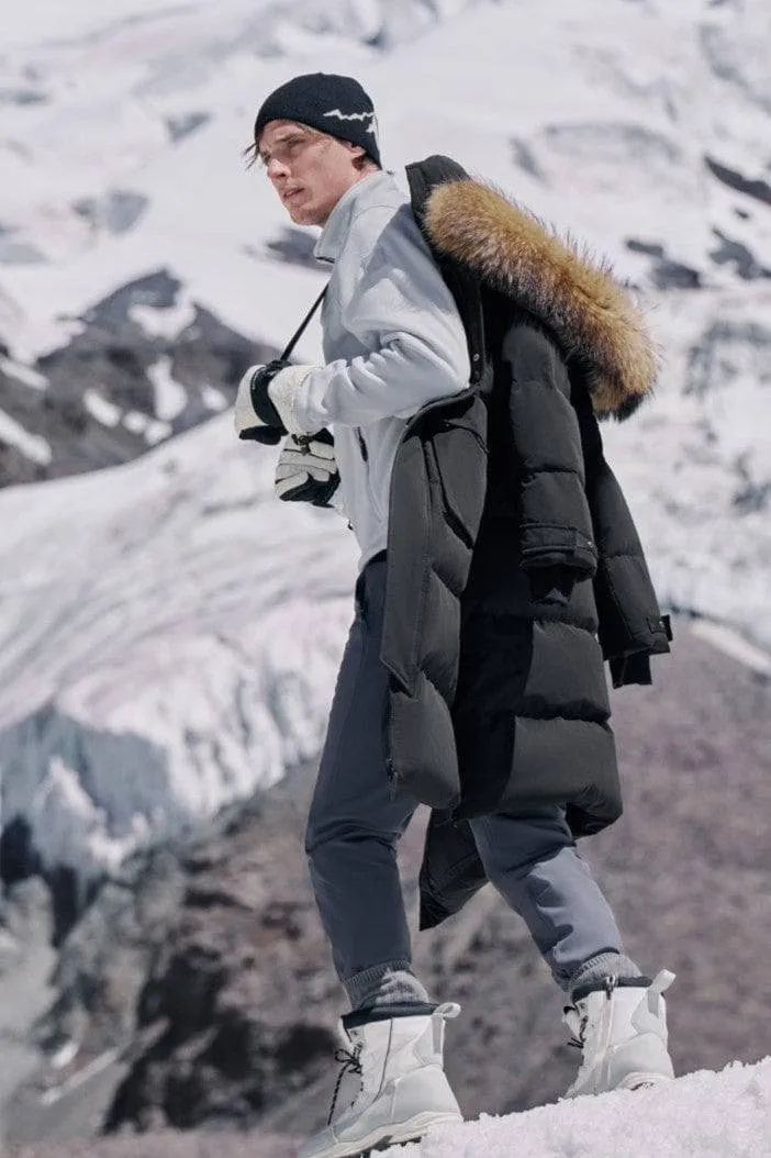 Classic Extreme Full Length Goose Down Parka Fur Hood
