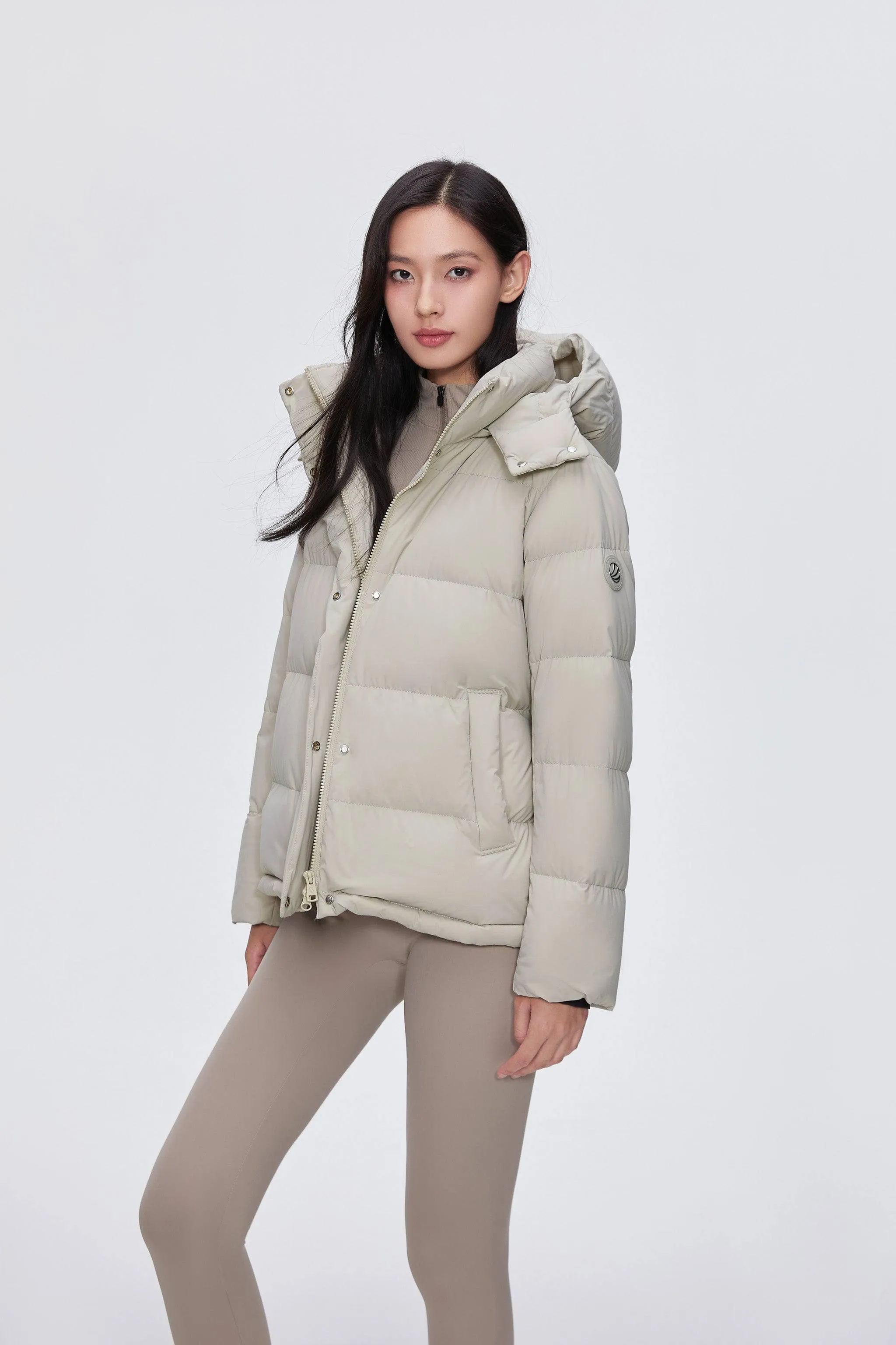 Comfy Women's Down Jacket With Detachable Hood