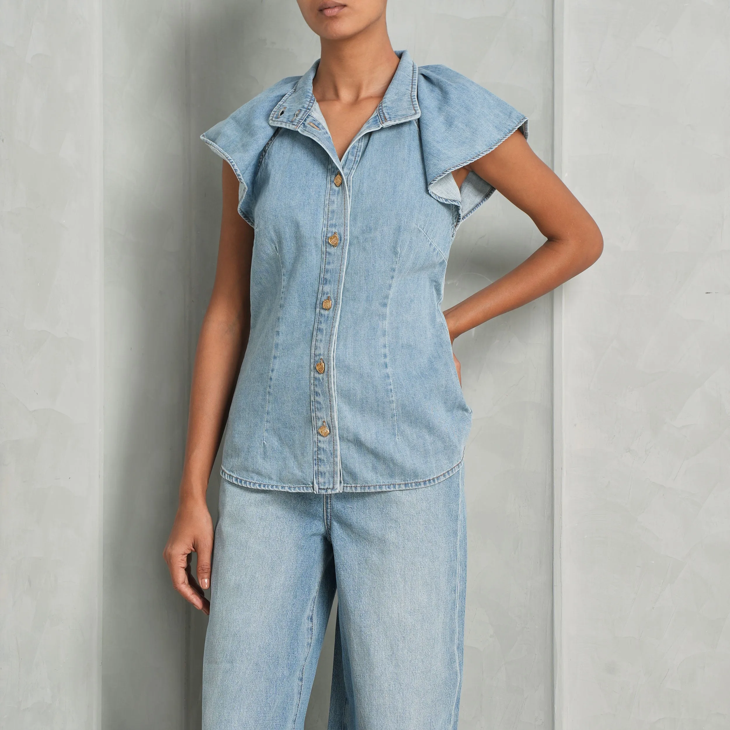 Crush Flutter Sleeve Shirt