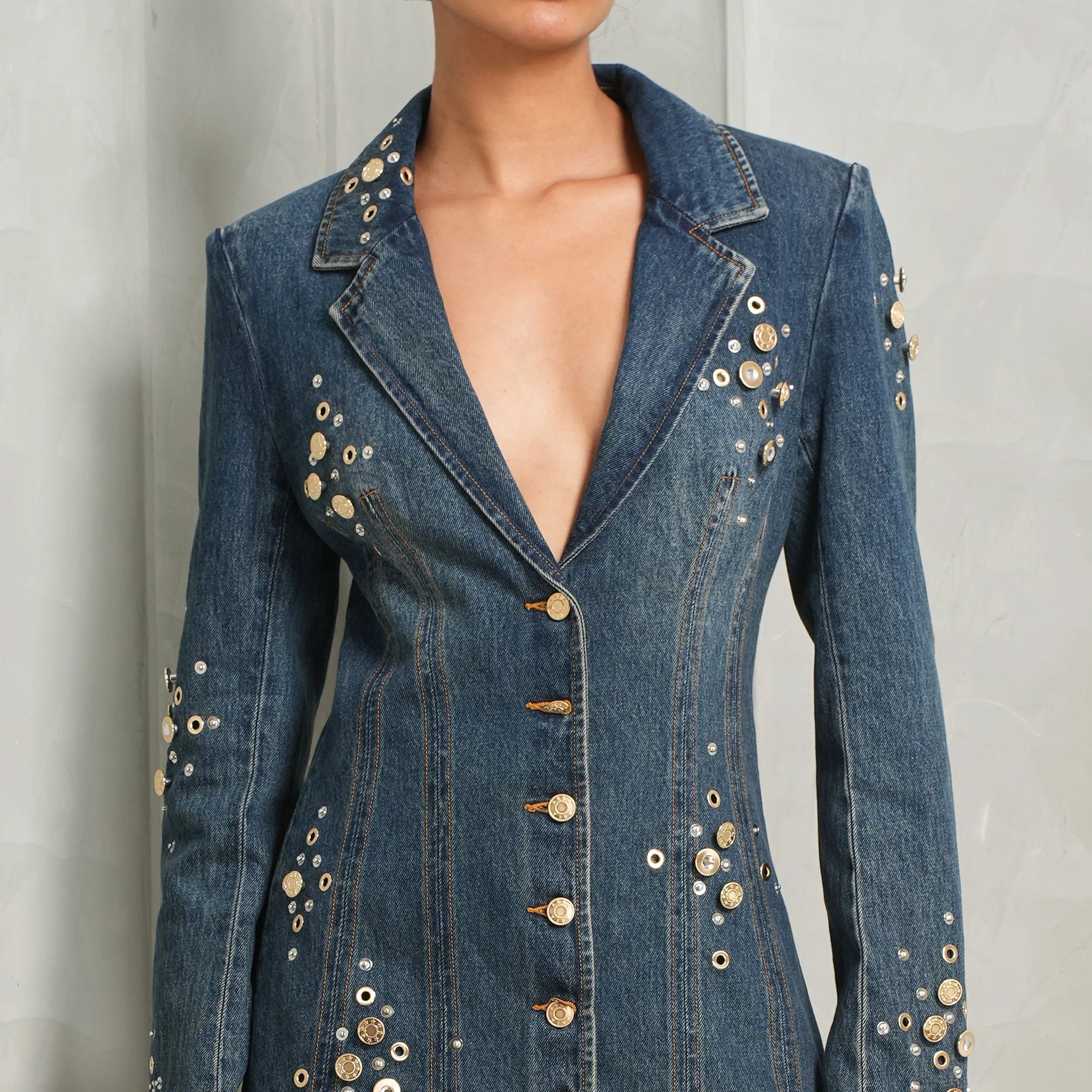 Crystal Studded Blazer Dress