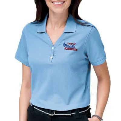 Devon & Jones Ladies' Pima Pique Short-Sleeve Y-Collar Polo Shirt