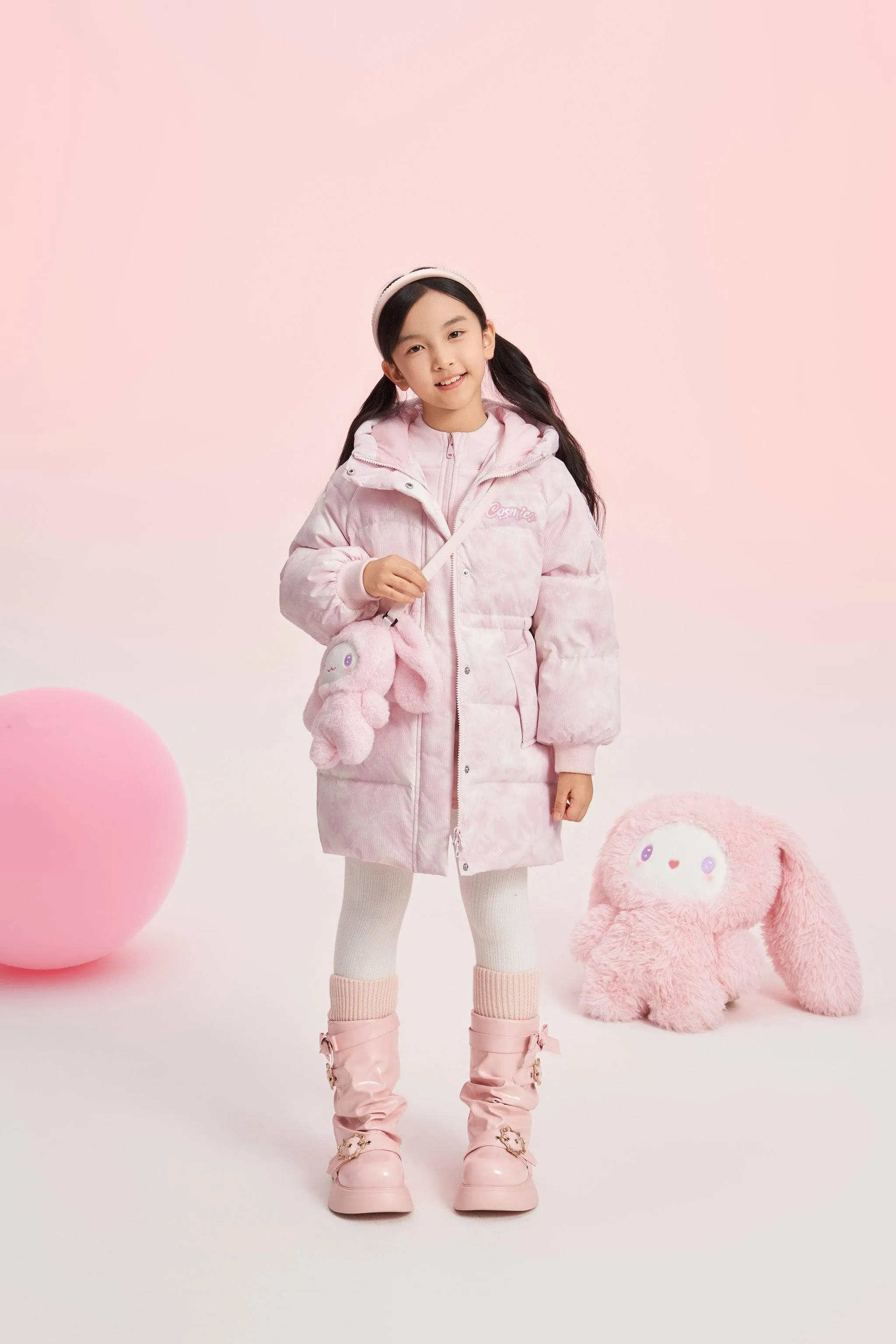 Girls Floppy Bunny Down Coat