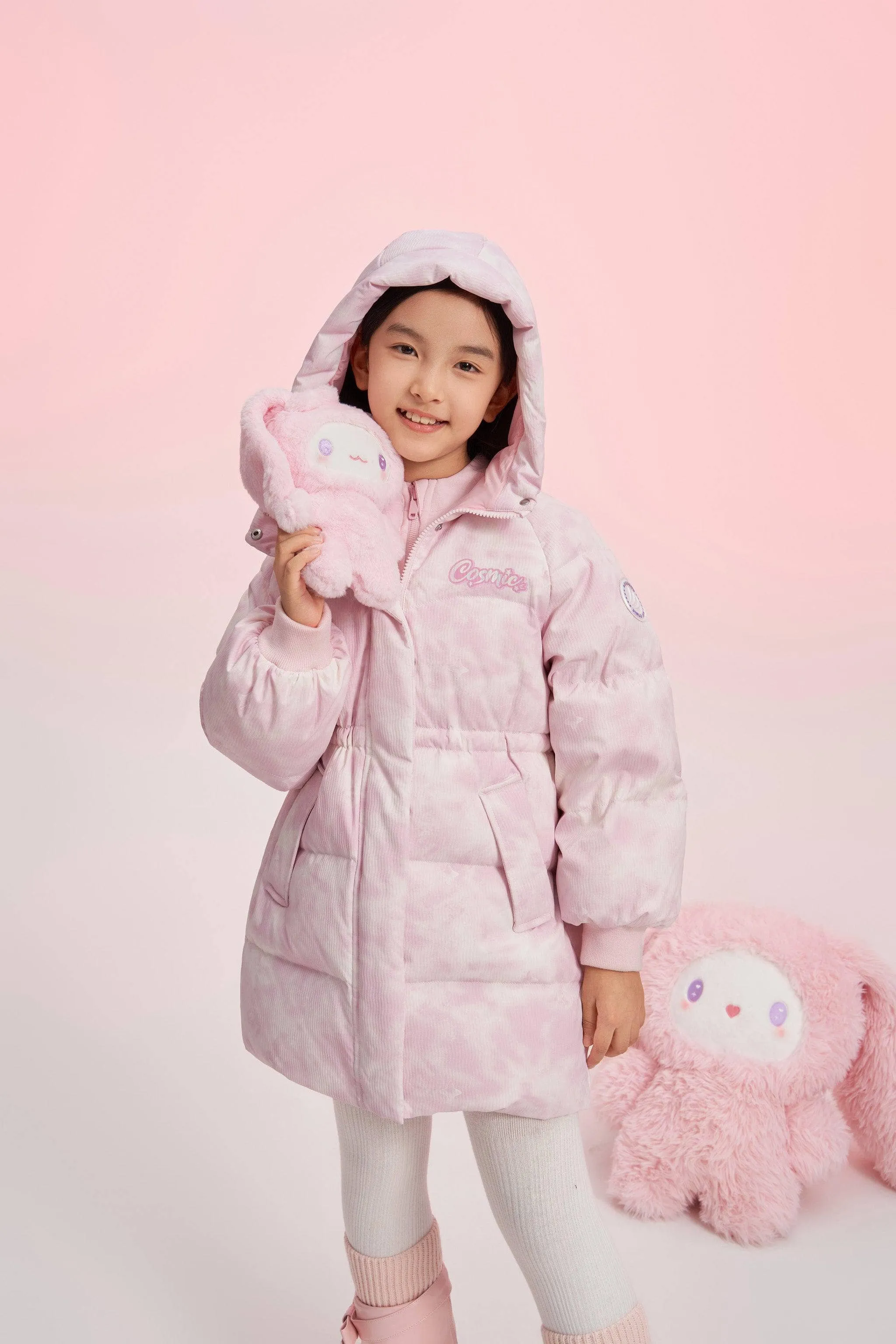 Girls Floppy Bunny Down Coat