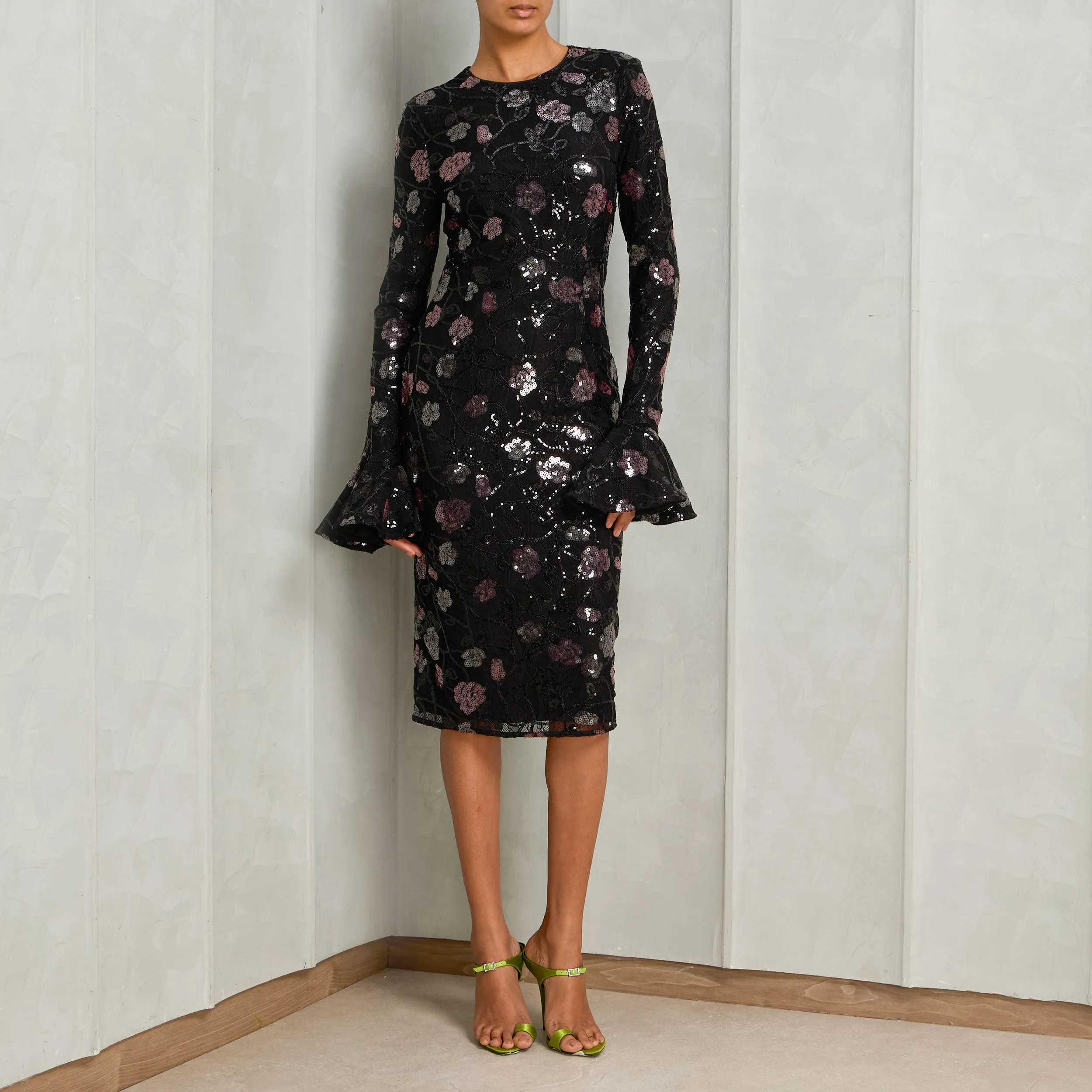 Lace Fitted Midi Dress