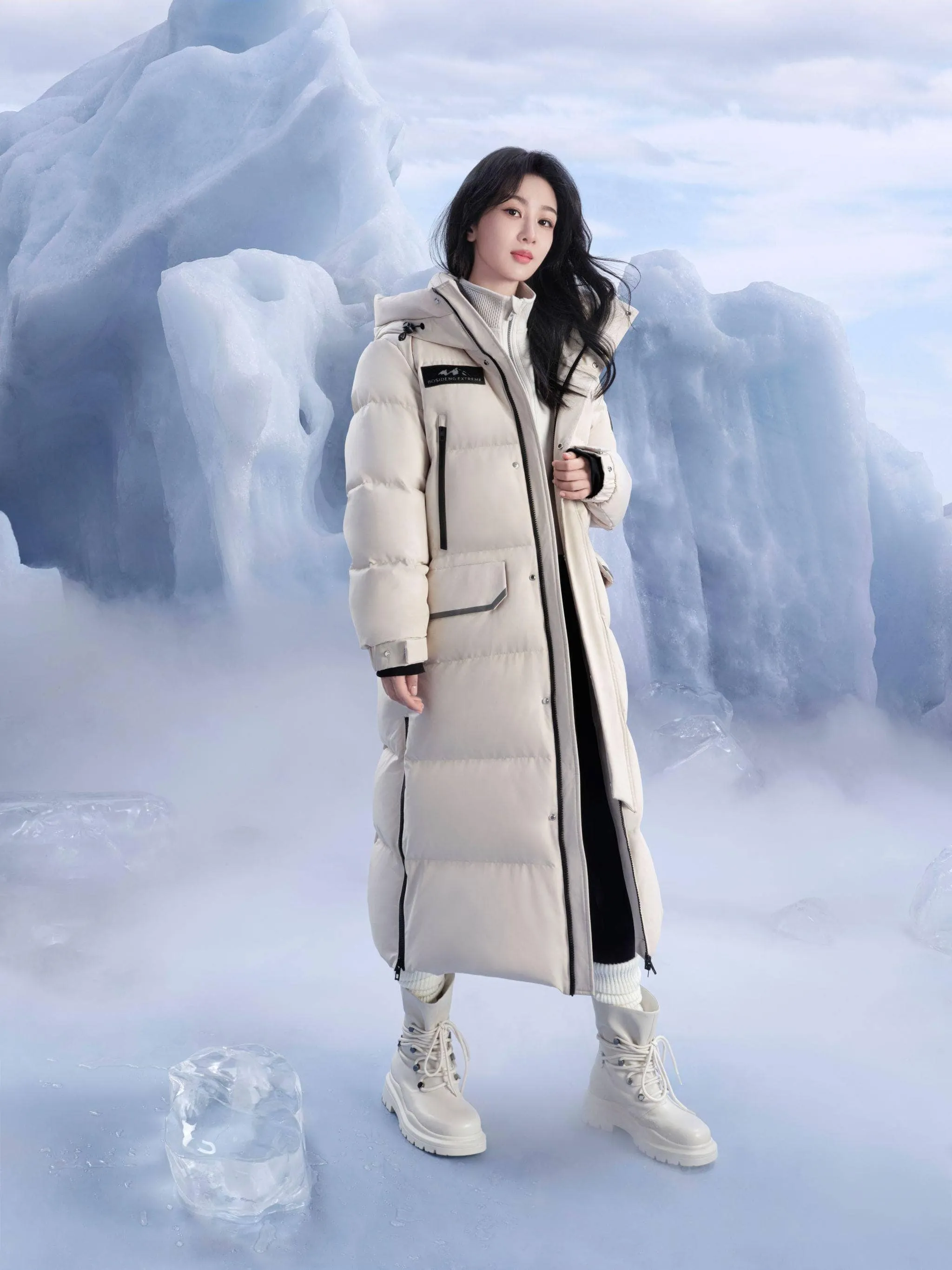 Light Extreme Neutral Long Parka