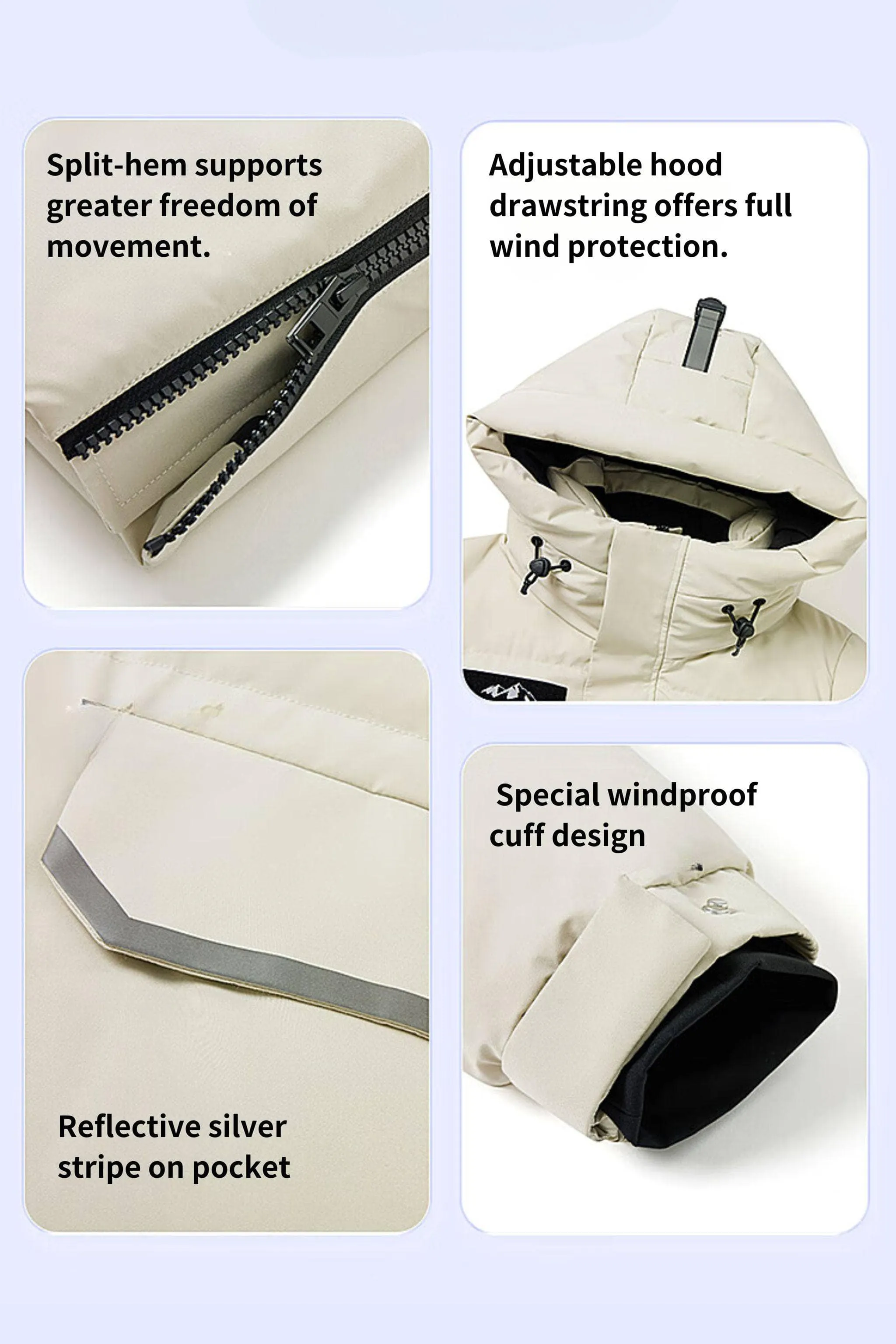 Light Extreme Neutral Long Parka