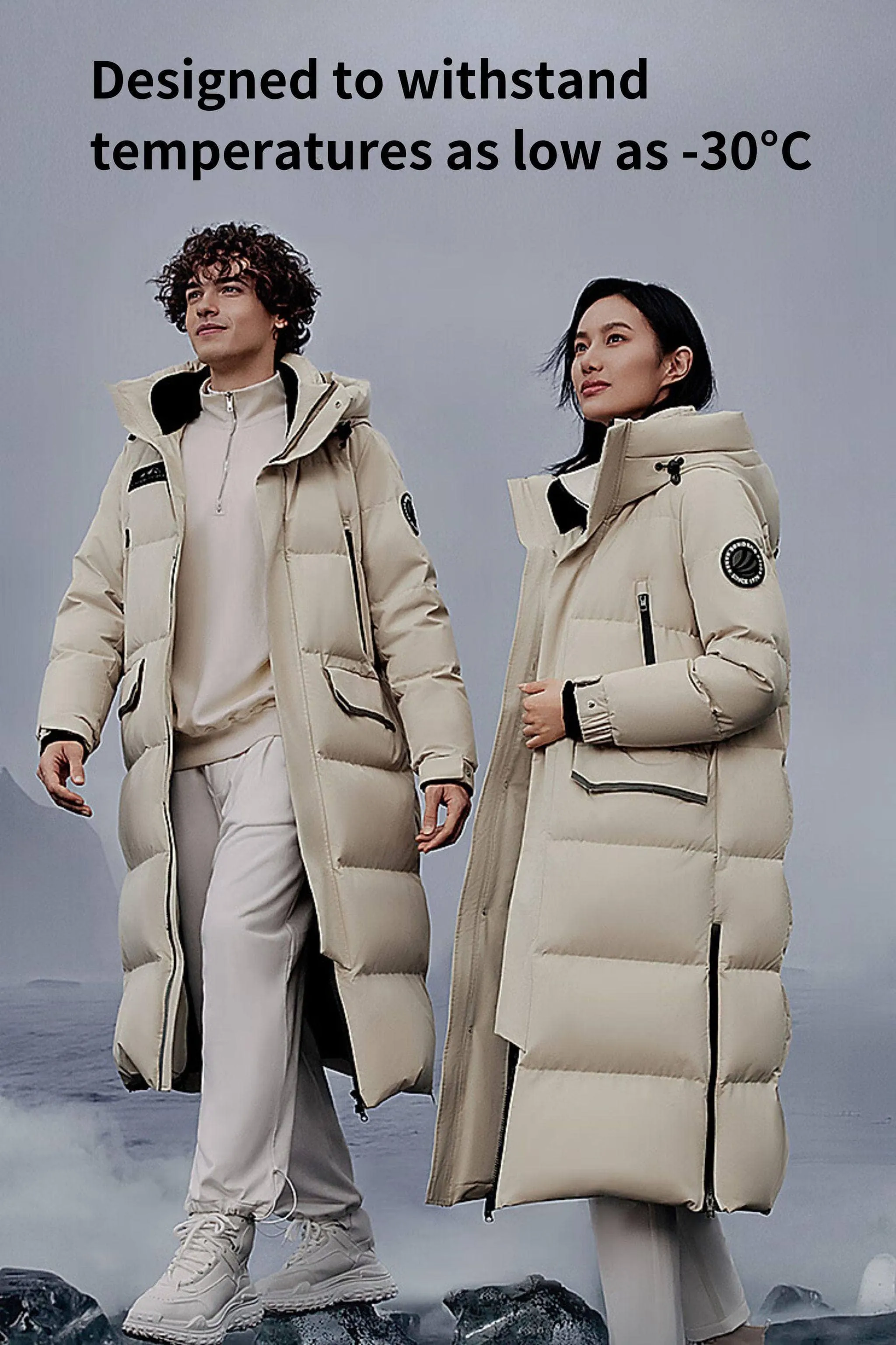 Light Extreme Neutral Long Parka