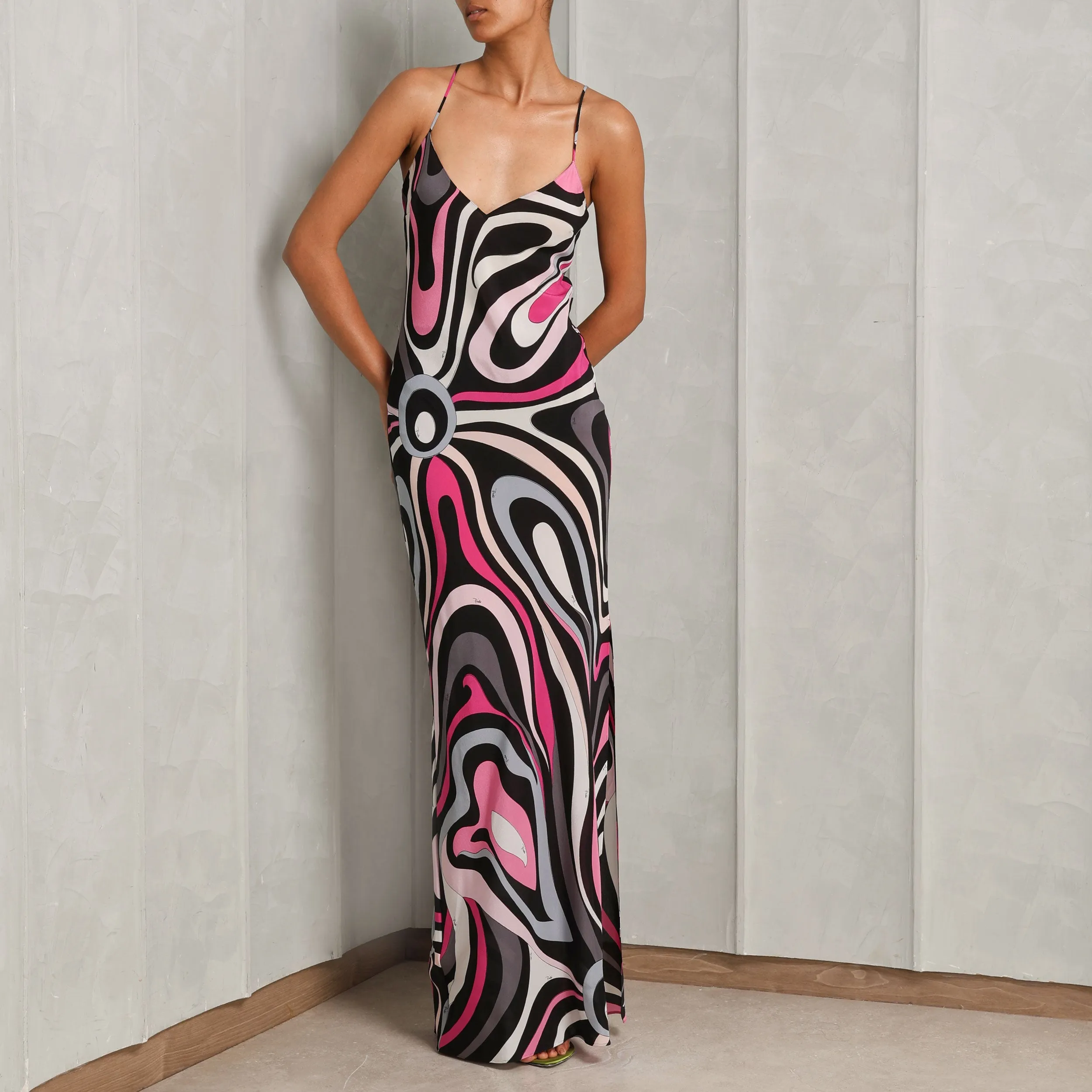 Marmo Print Silk Dress