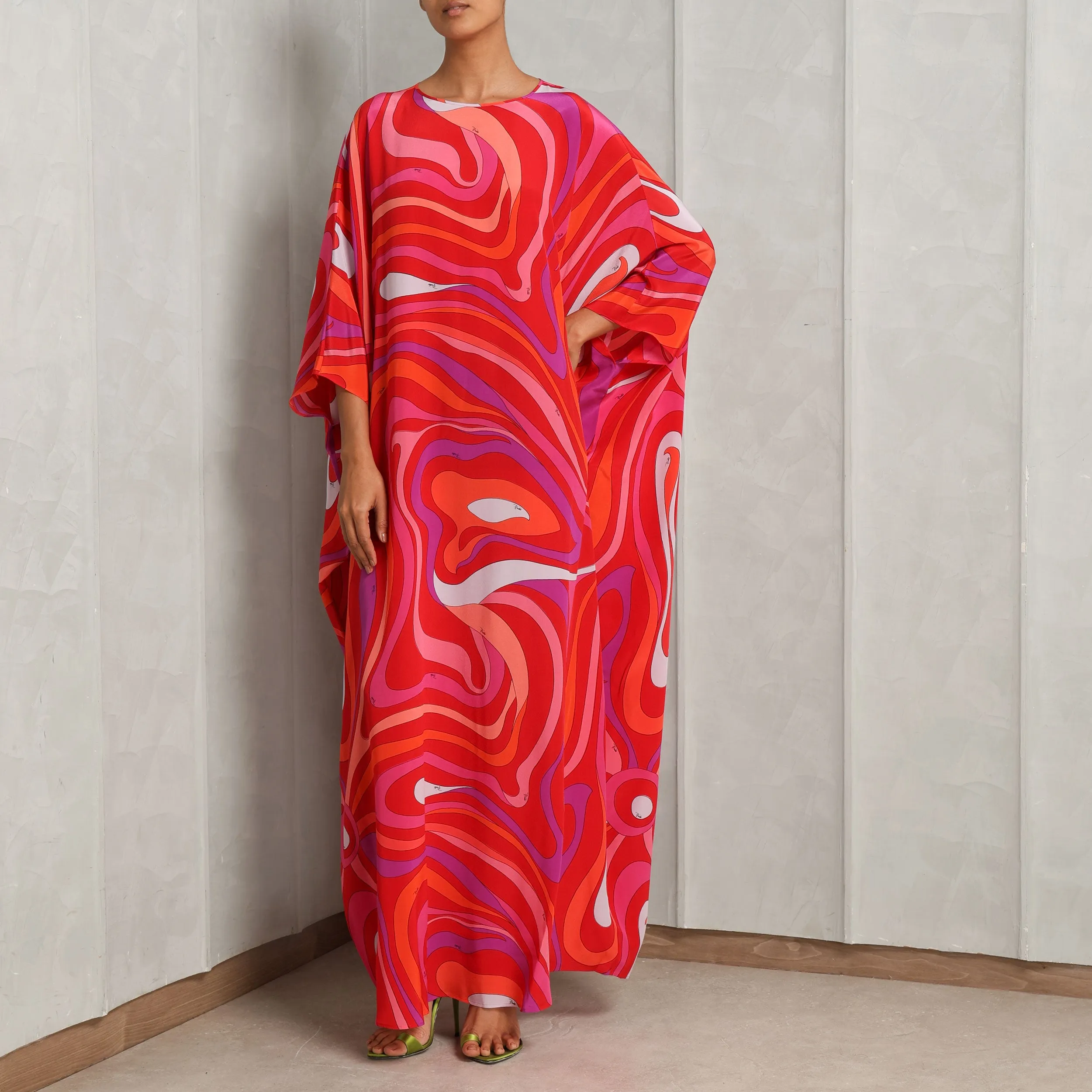 Marmo Print Silk Kaftan