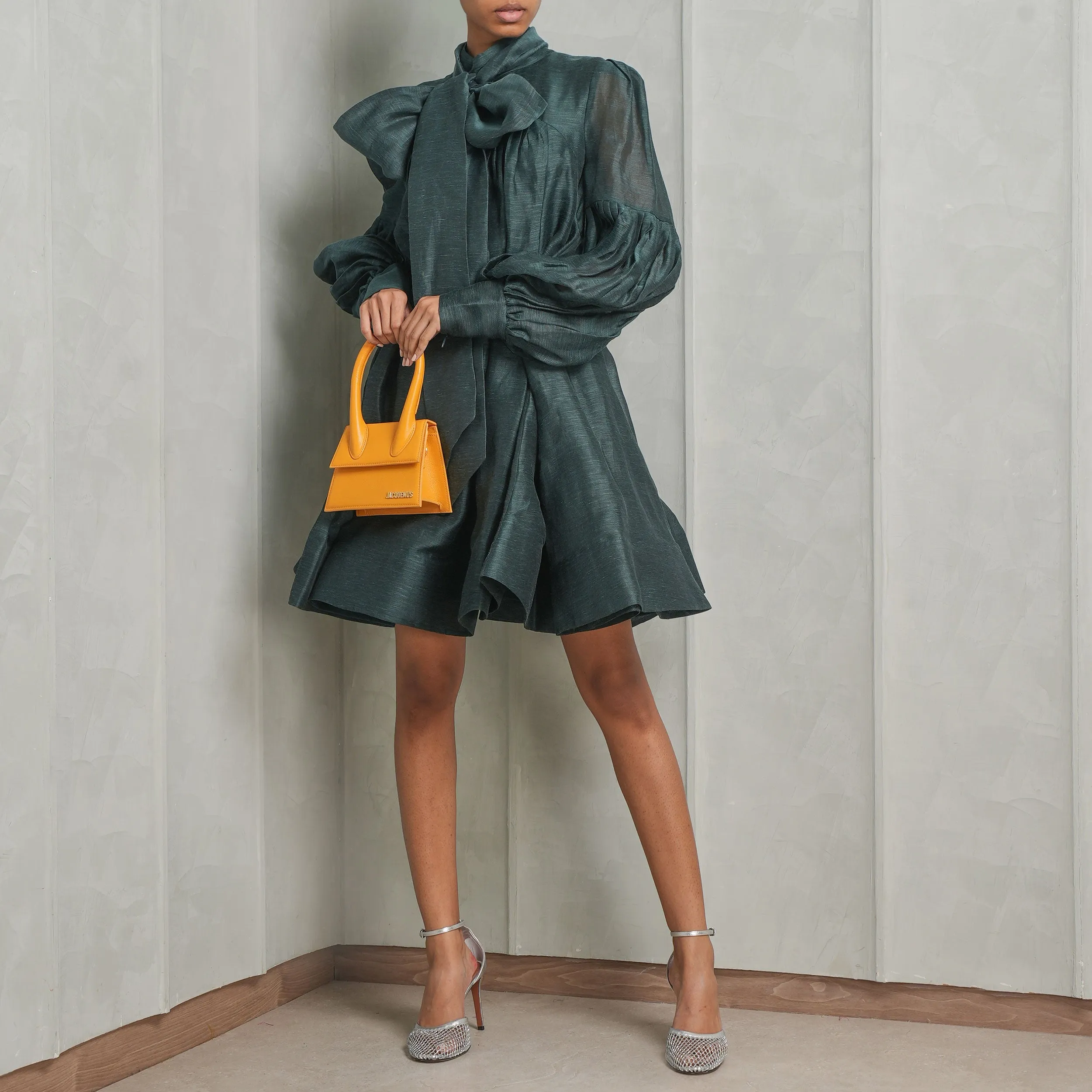 Pavilion Tie Neck Mini Dress