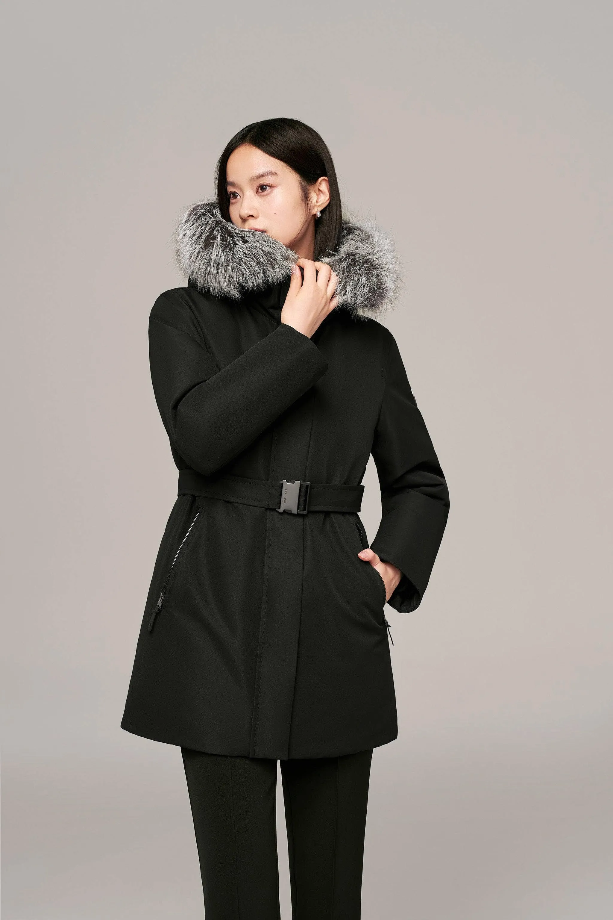 Premium Business Women??s Mid-length Goose Down Coat
