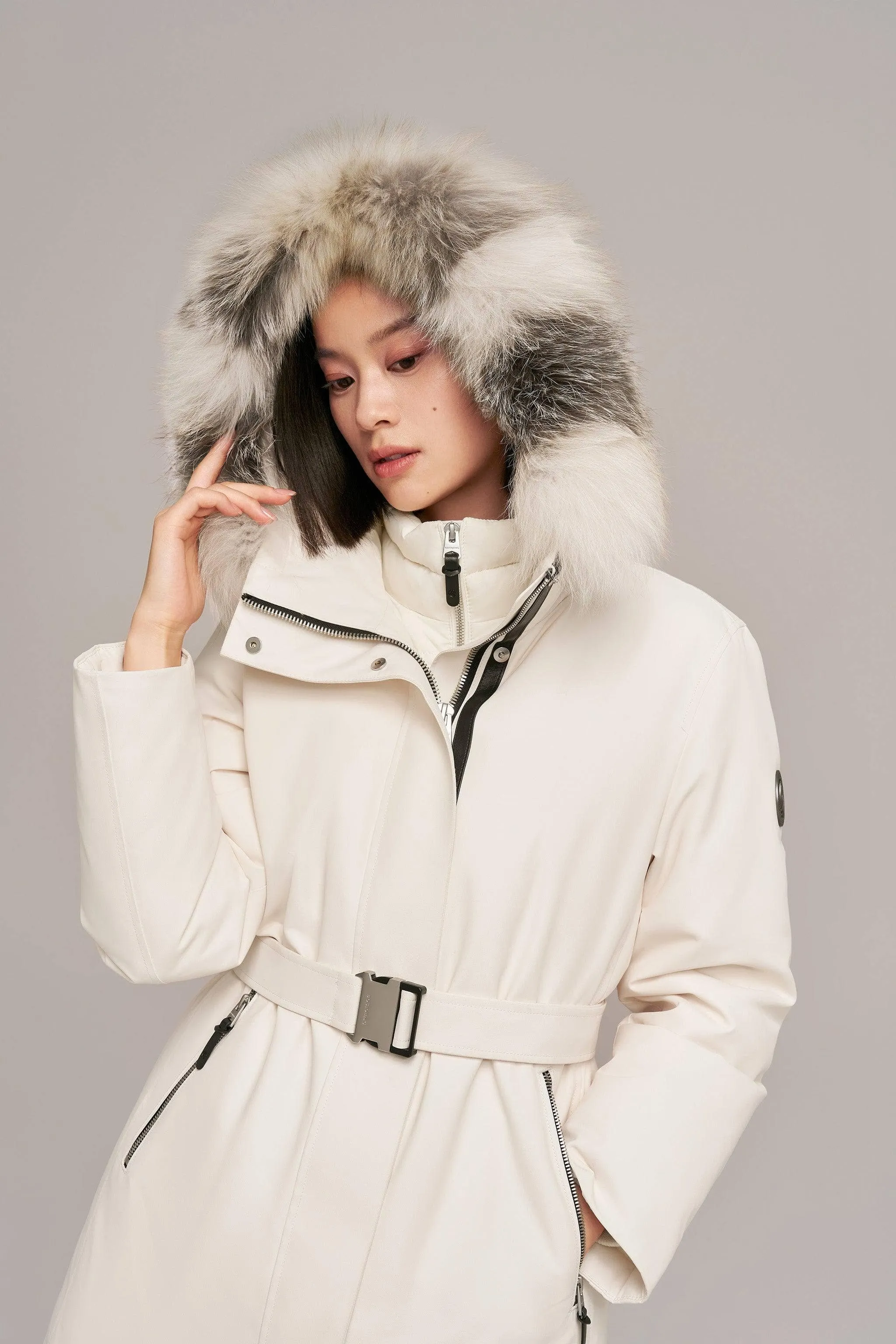 Premium Business Women??s Mid-length Goose Down Coat