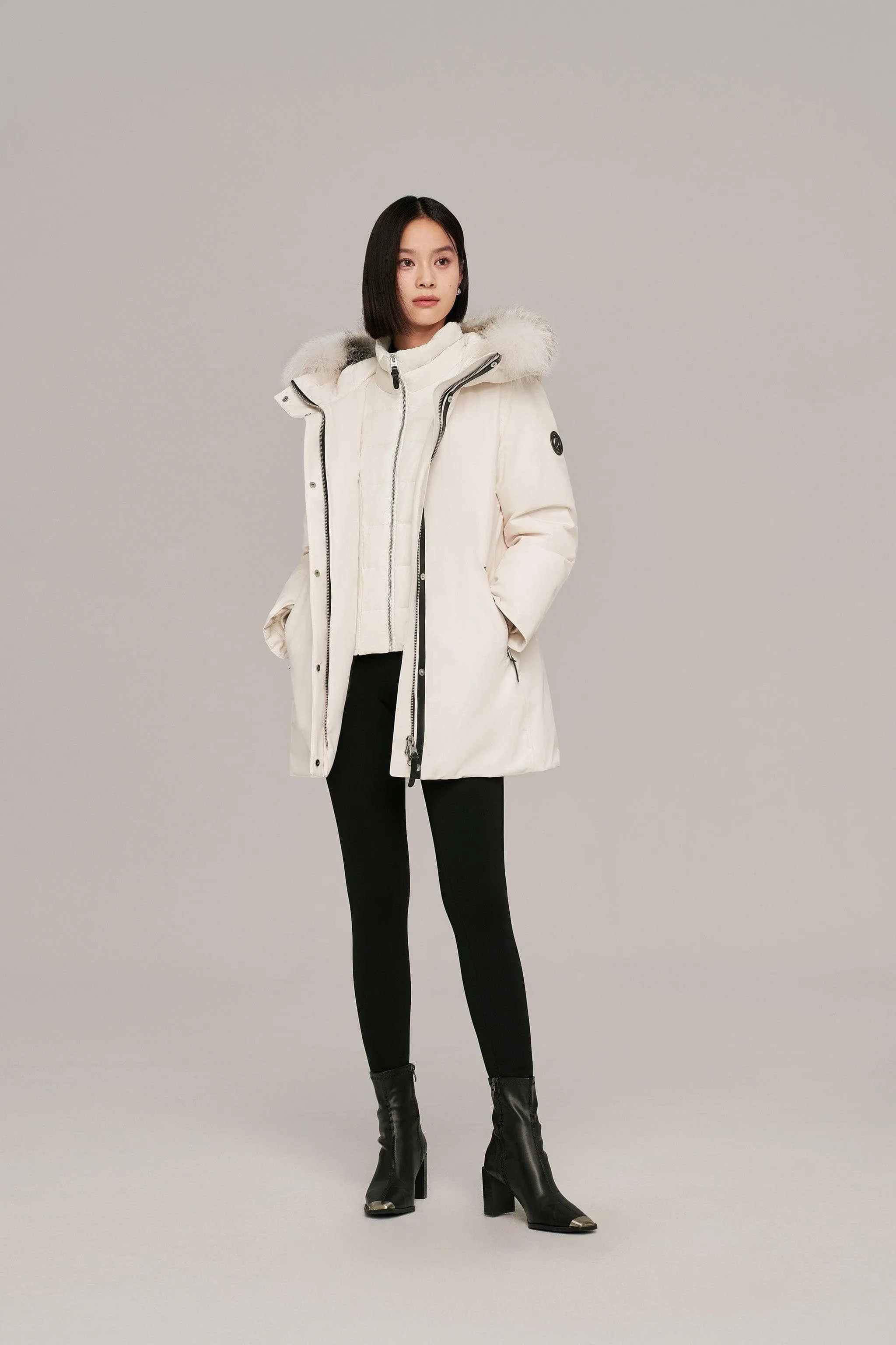 Premium Business Women??s Mid-length Goose Down Coat