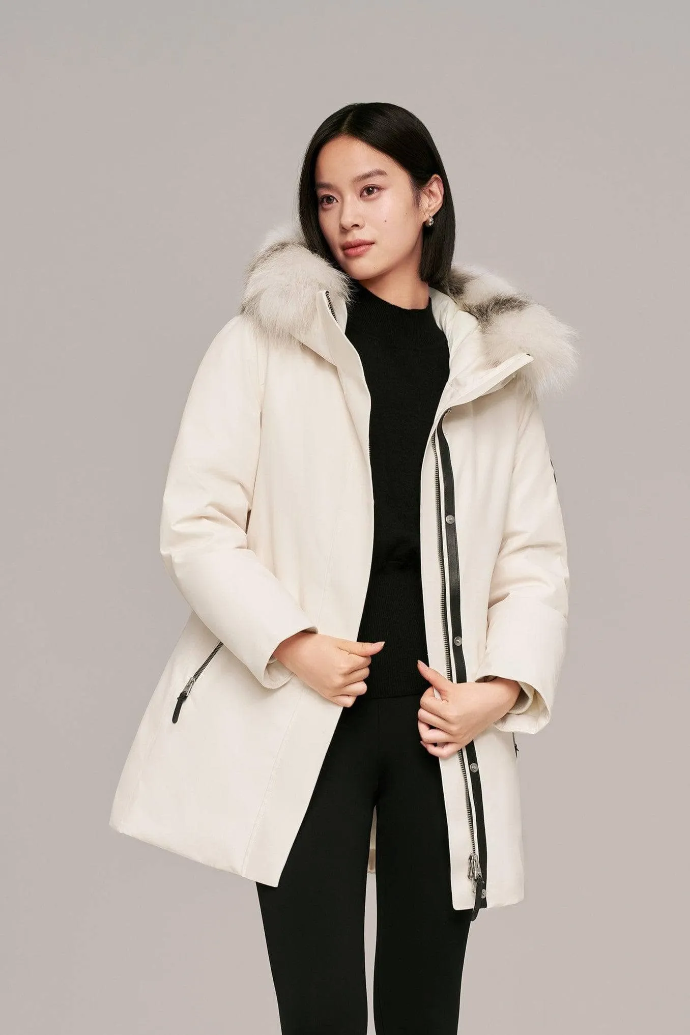 Premium Business Women??s Mid-length Goose Down Coat