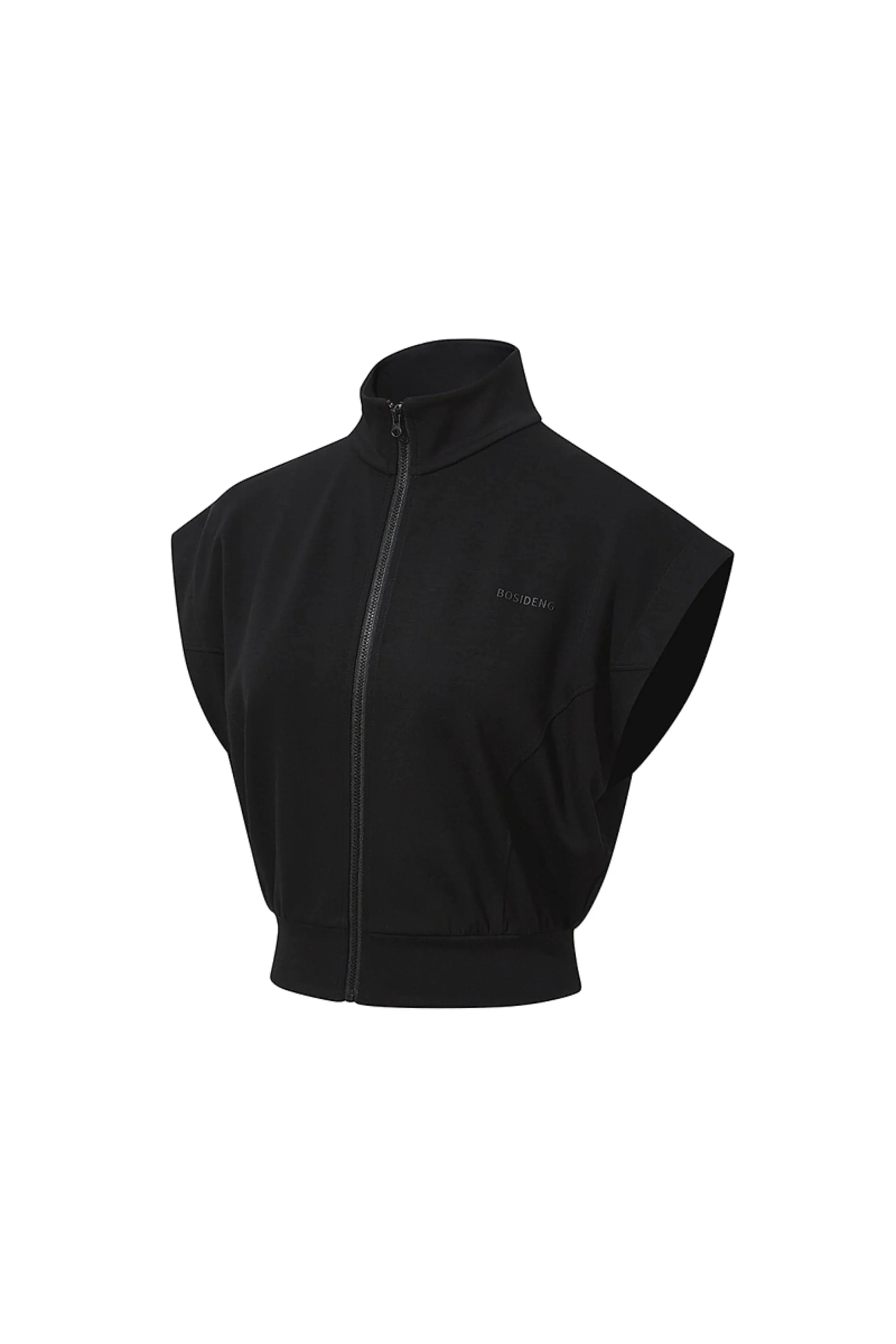 Sleeveless Zip-Up Cropped Top