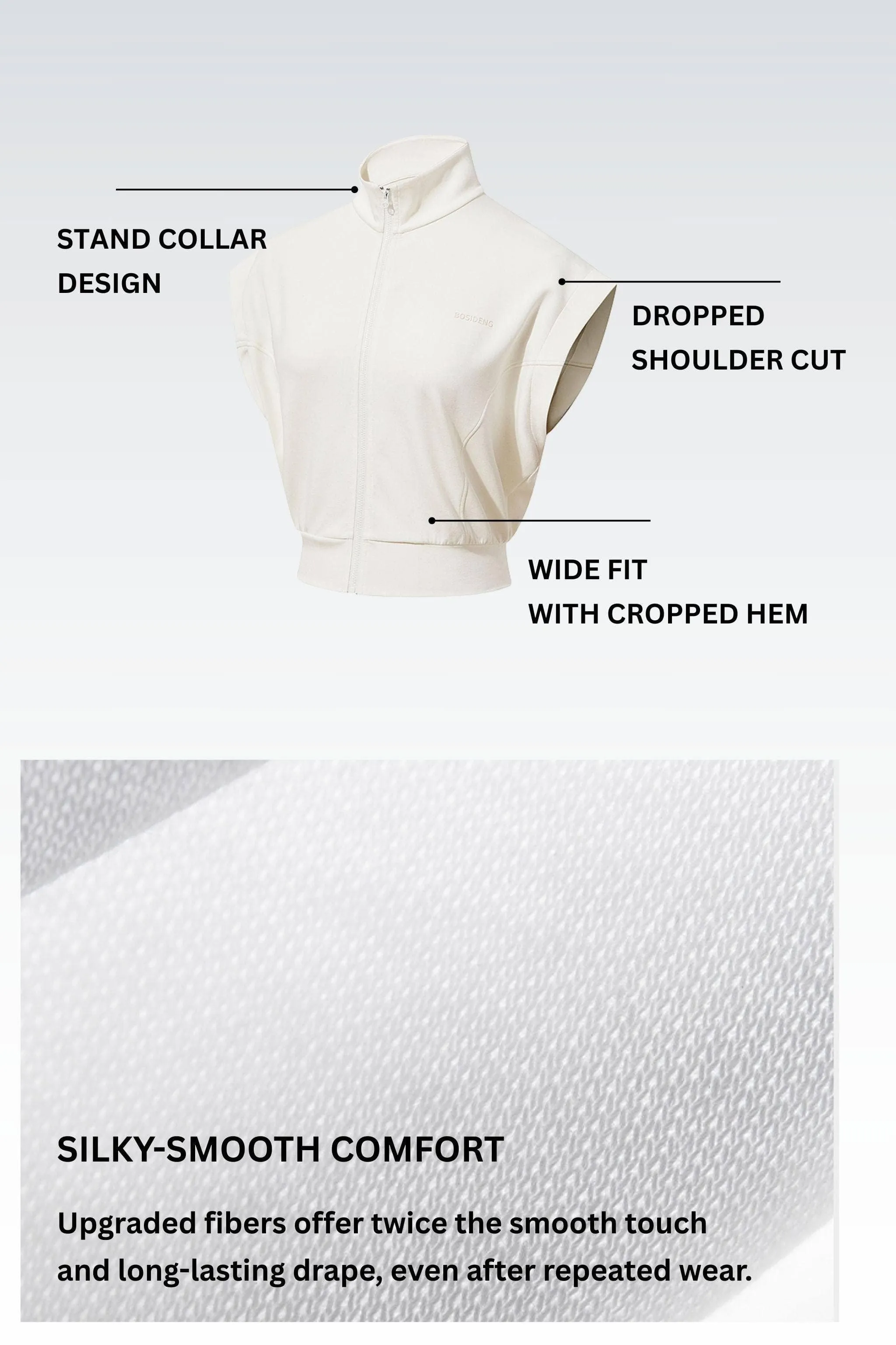 Sleeveless Zip-Up Cropped Top