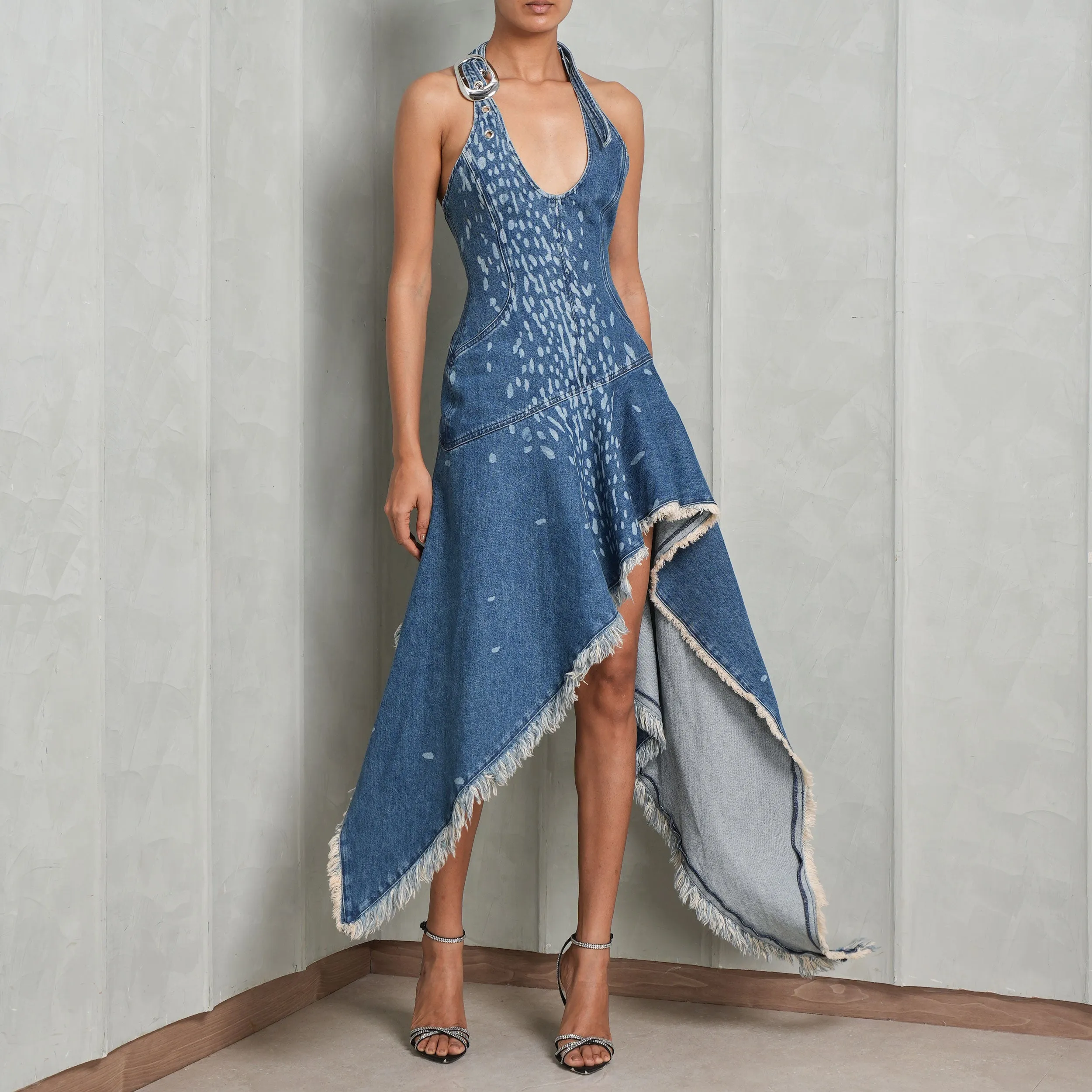 Speckled Laser Denim Dress