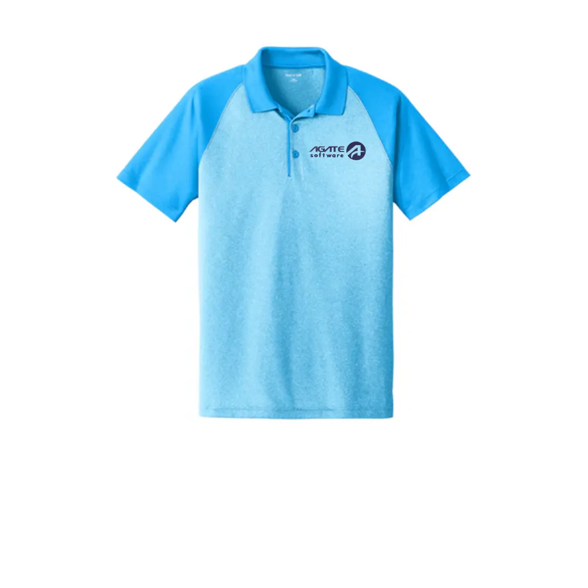 #Sport-Tek Raglan Heather Block Polo