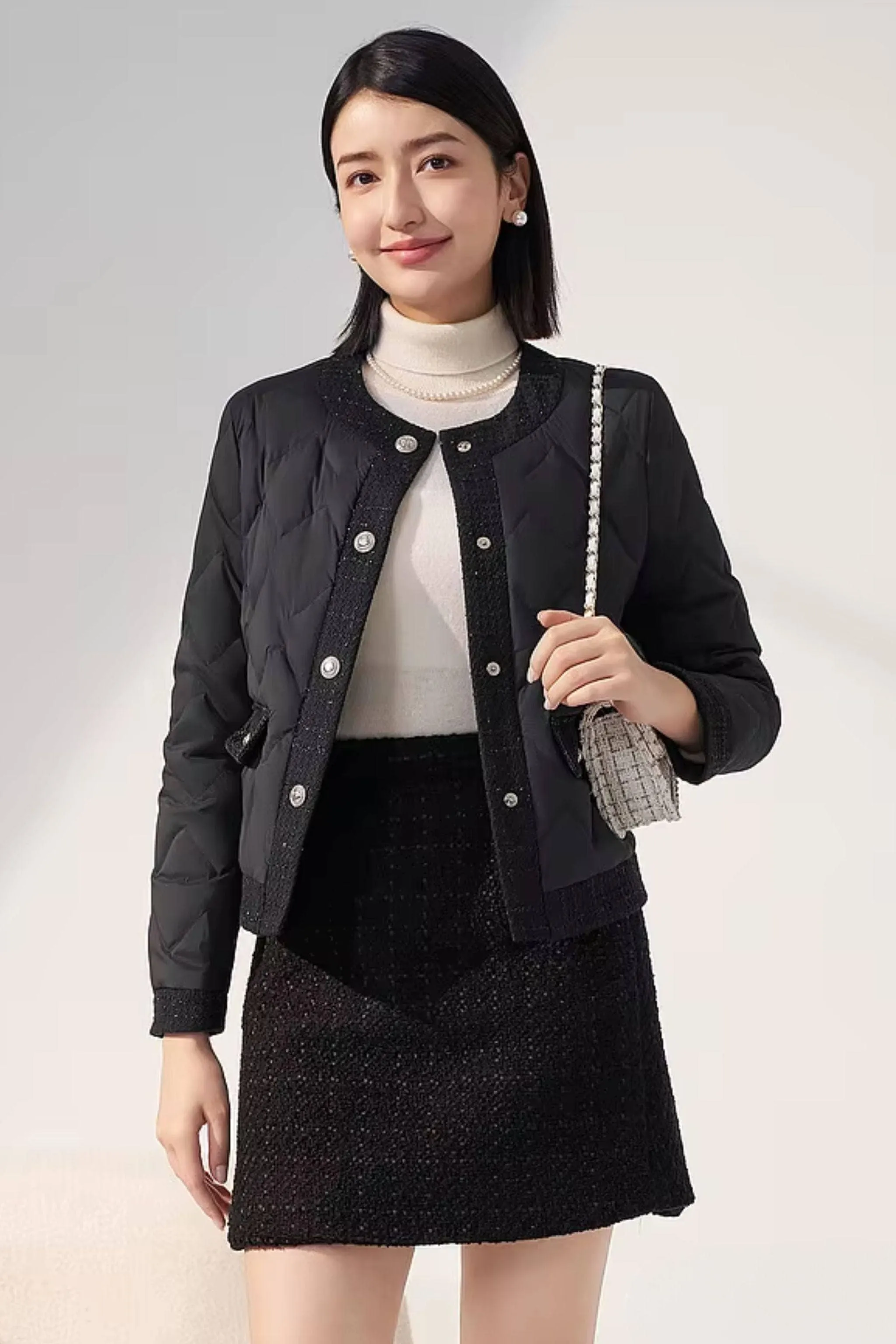 Women's Goose Down Houndstooth Jacket