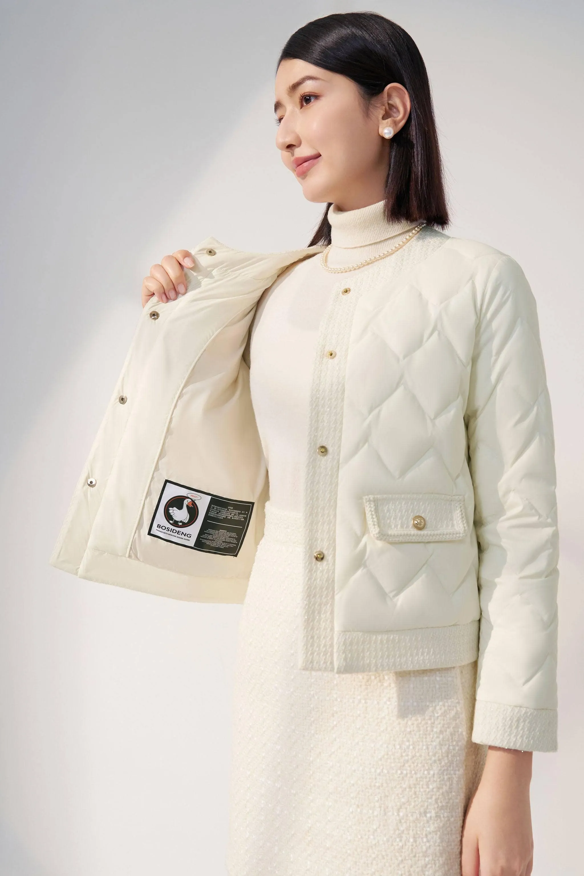 Women's Goose Down Houndstooth Jacket