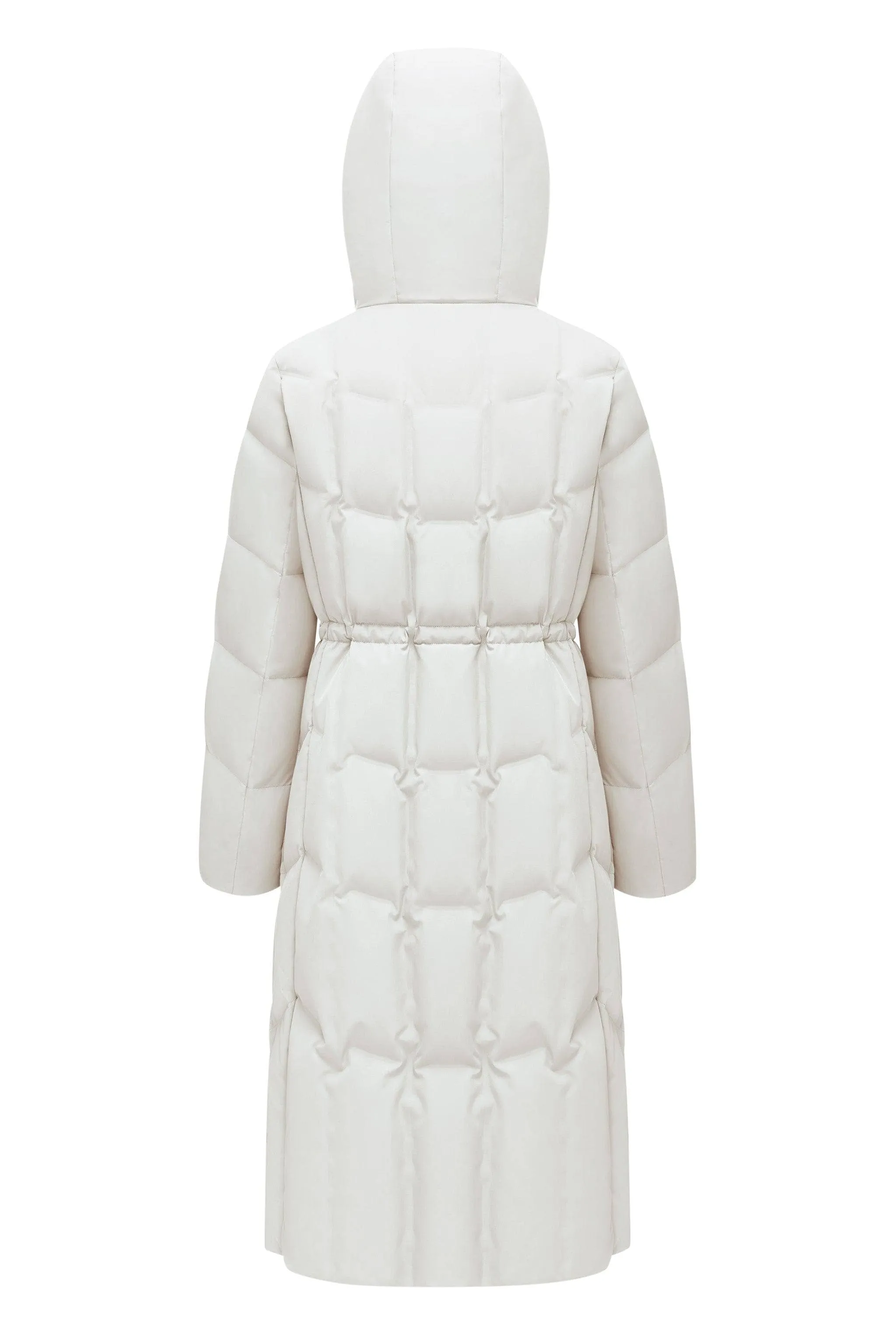 Women's Long Goose Down Coat With Elasticated Waist