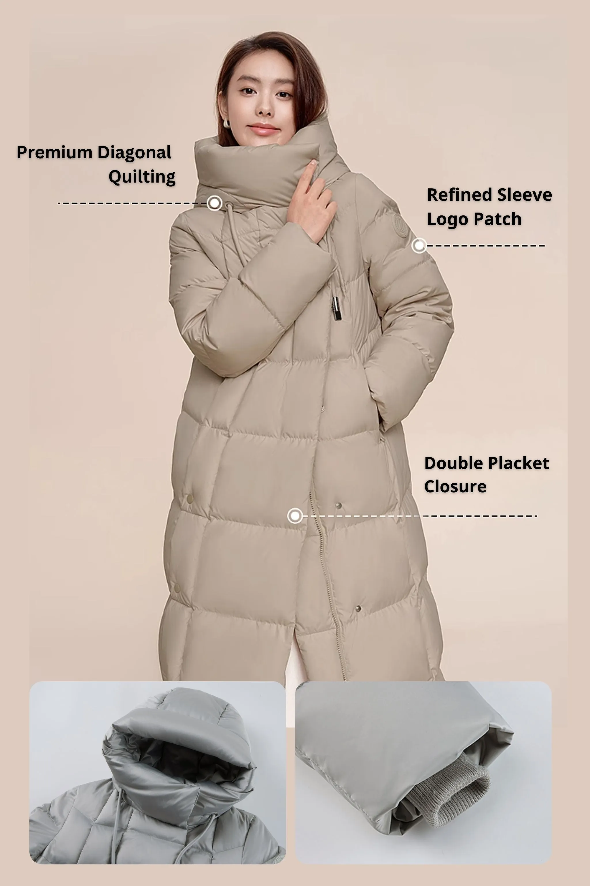 Women's Long Length Down Coat 5184