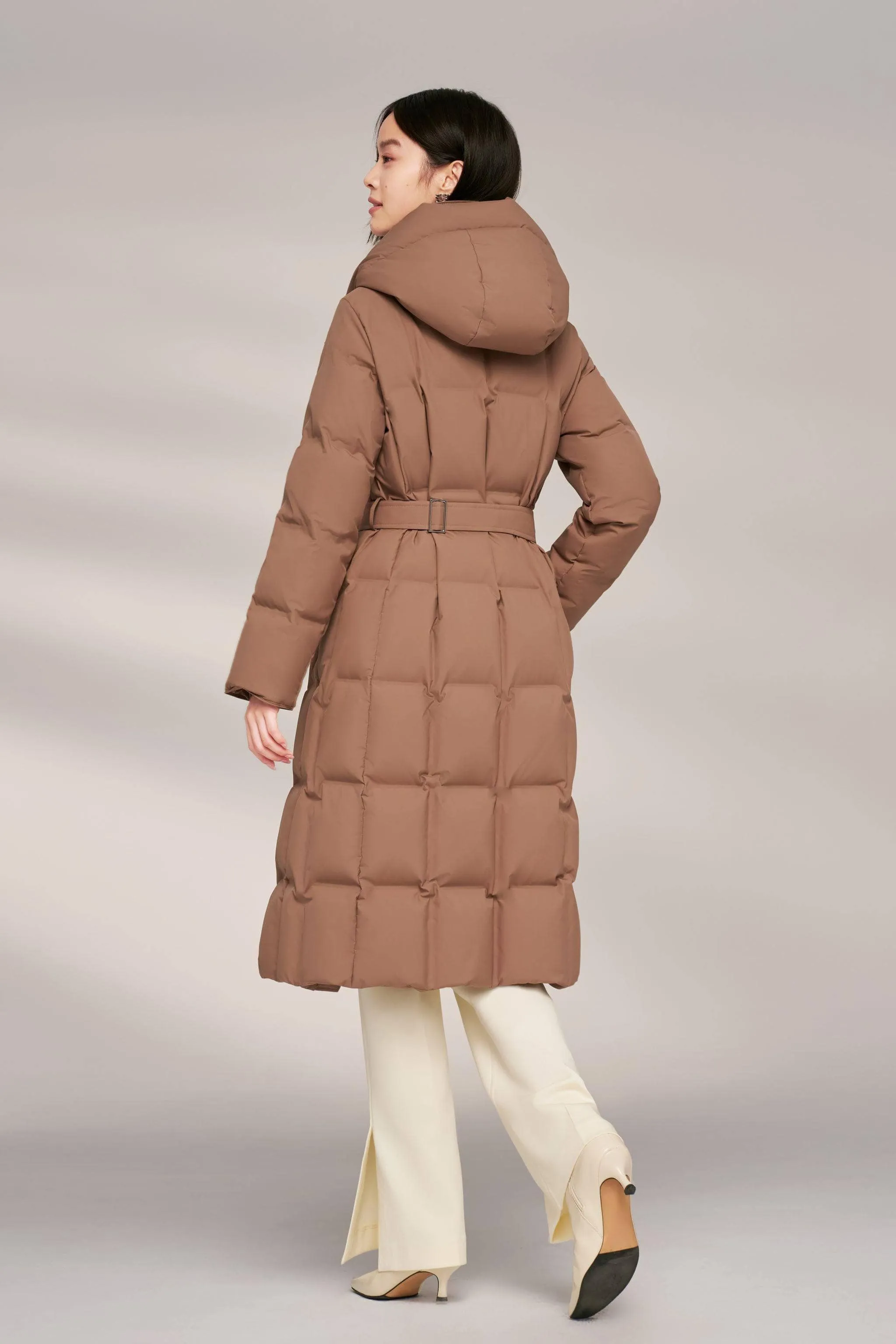 Women's Patterned Long Goose Down Coat