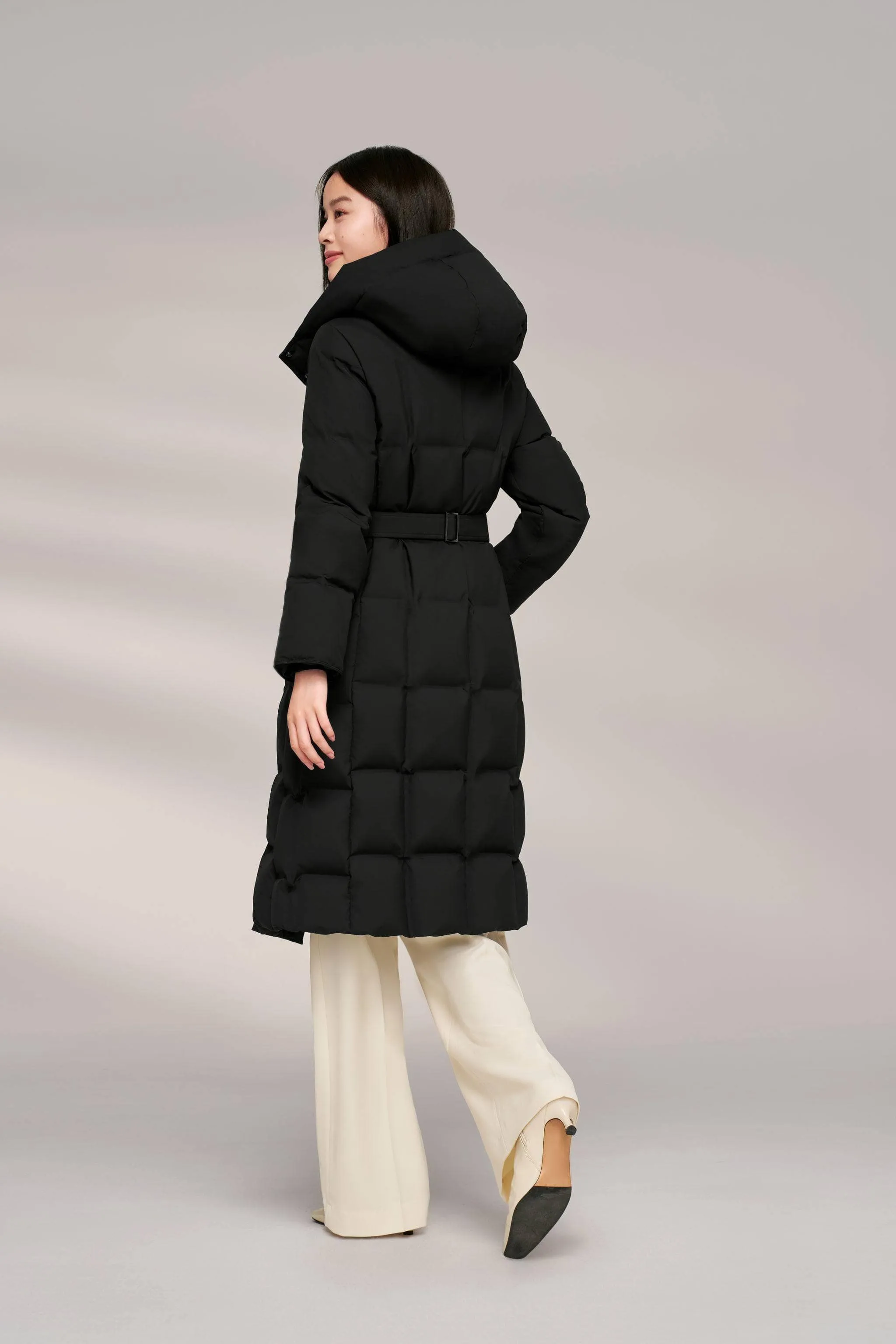 Women's Patterned Long Goose Down Coat